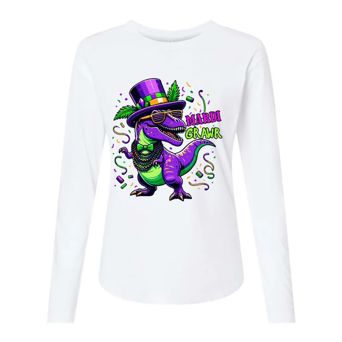 Mardi Grawr Trex Dino Costume Mardi Gras Womens Cotton Relaxed Long Sleeve T-Shirt