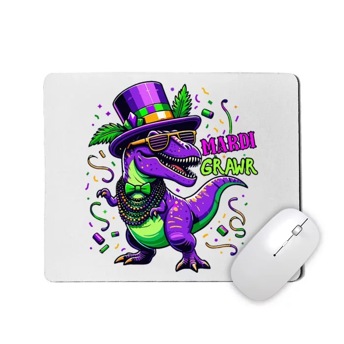 Mardi Grawr Trex Dino Costume Mardi Gras Mousepad