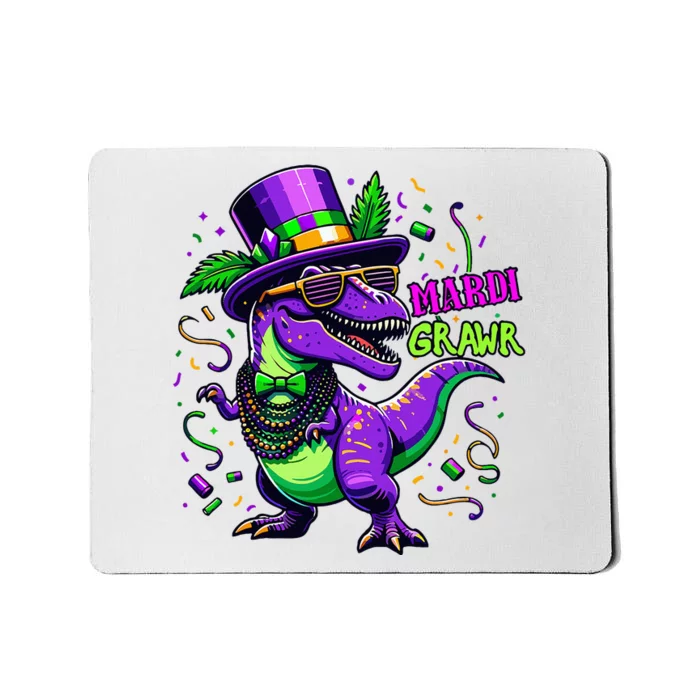 Mardi Grawr Trex Dino Costume Mardi Gras Mousepad