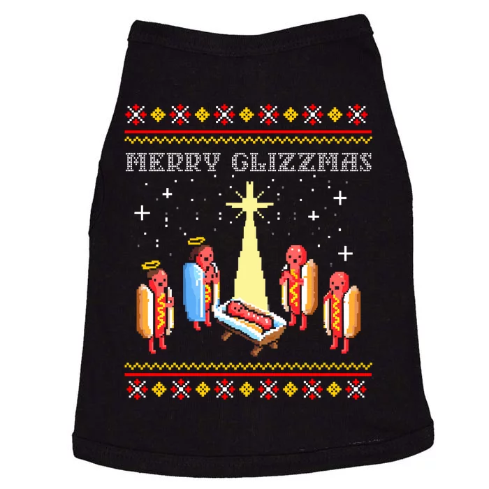 Merry Glizzmas Tacky Funny Merry Christmas Hot Dogs Doggie Tank