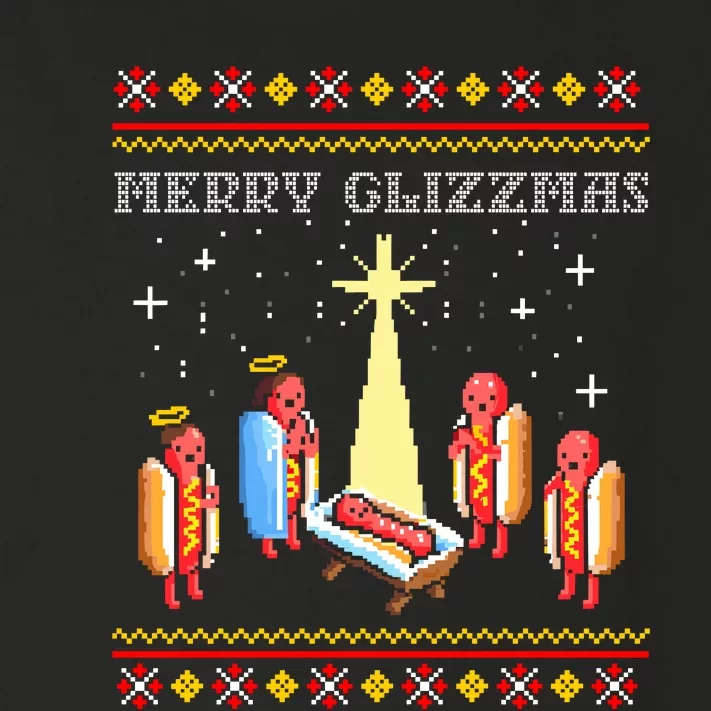 Merry Glizzmas Tacky Funny Merry Christmas Hot Dogs Toddler Long Sleeve Shirt