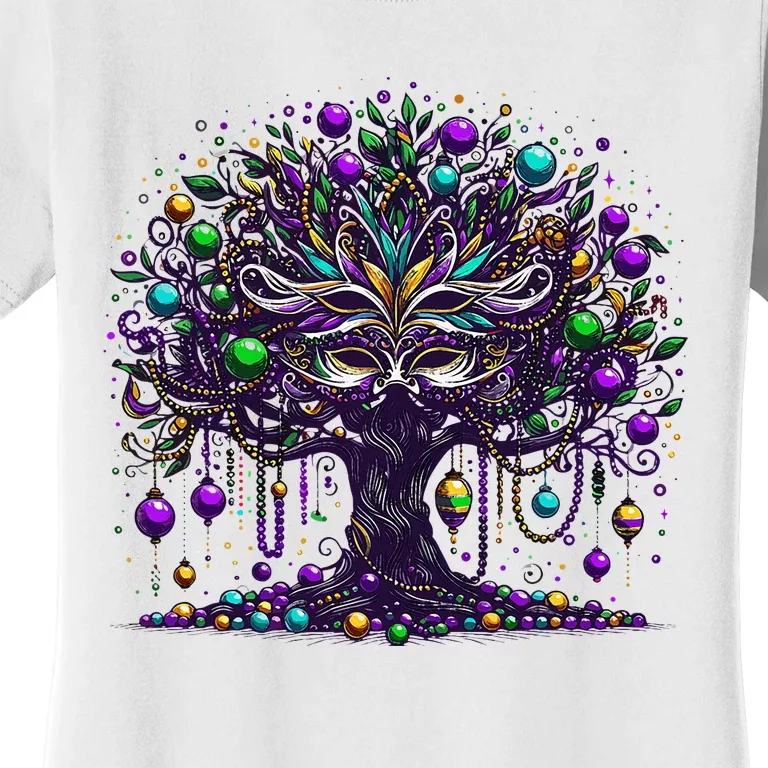 Mardi Gras Tree Beads New Orleans 2024 Festival Bead Women's T-Shirt