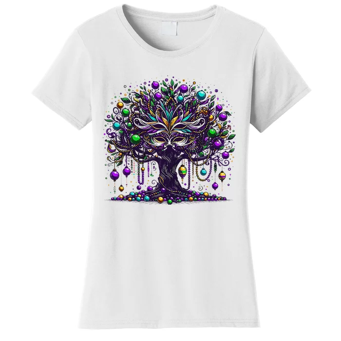 Mardi Gras Tree Beads New Orleans 2024 Festival Bead Women's T-Shirt