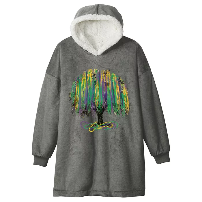 Mardi Gras Tree Hooded Wearable Blanket