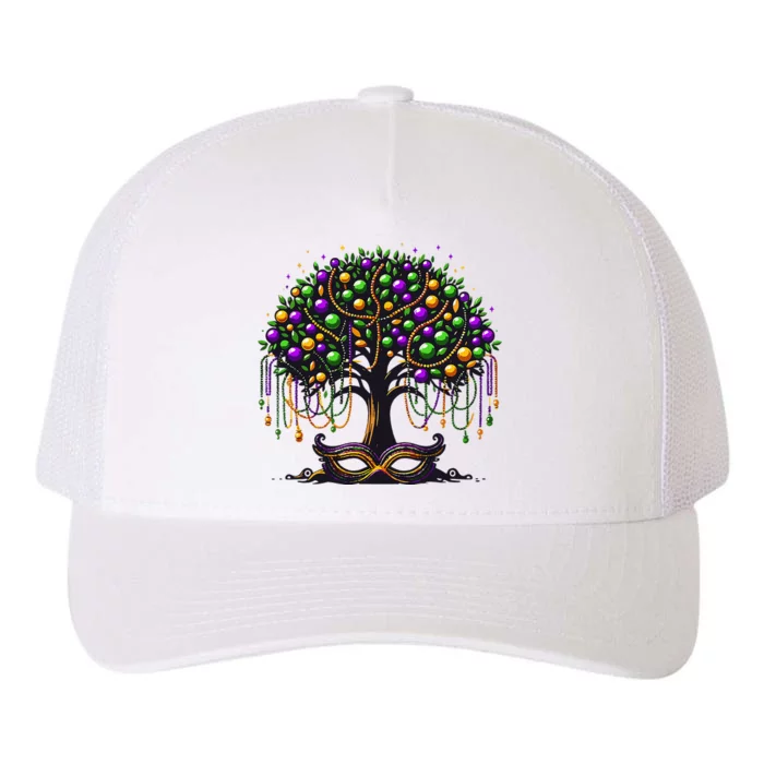 Mardi Gras Tree Beads New Orleans 2024 Festival Bead Yupoong Adult 5-Panel Trucker Hat