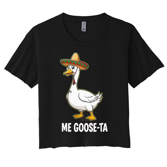 Me Goose Ta Goose Pun Fiesta Humor Geese Party Women's Crop Top Tee