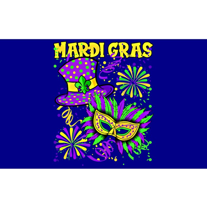 Mardi Gras Top Hat And Mask Fireworks New Orleans Carnival Gift Bumper Sticker