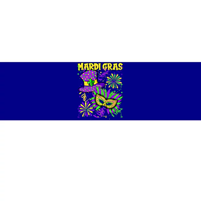 Mardi Gras Top Hat And Mask Fireworks New Orleans Carnival Gift Bumper Sticker