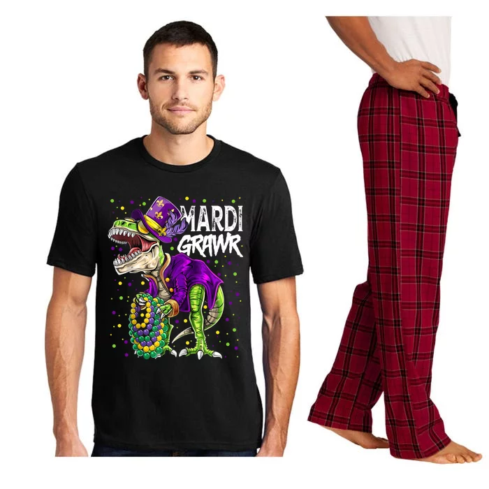 Mardi Grawr T Rex Dinosaurs Funny Mardi Gras Great Gift Pajama Set