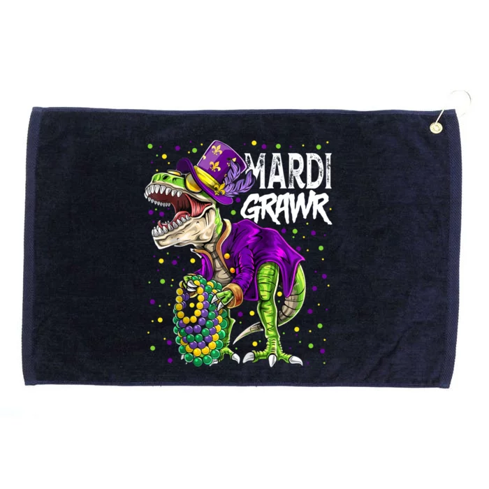 Mardi Grawr T Rex Dinosaurs Funny Mardi Gras Great Gift Grommeted Golf Towel