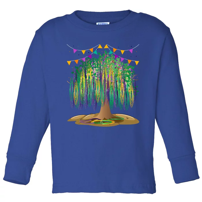 Mardi Gras Tree Beads New Orleans Funny Carnival Party Gift Toddler Long Sleeve Shirt