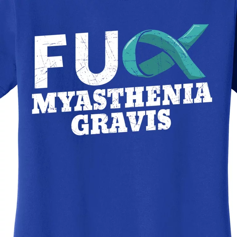 Myasthenia Gravis Teal Awareness Ribbon Autoimmune Disorder Cute Gift Women's T-Shirt