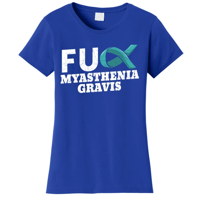 Myasthenia Gravis Teal Awareness Ribbon Autoimmune Disorder Cute Gift Women's T-Shirt