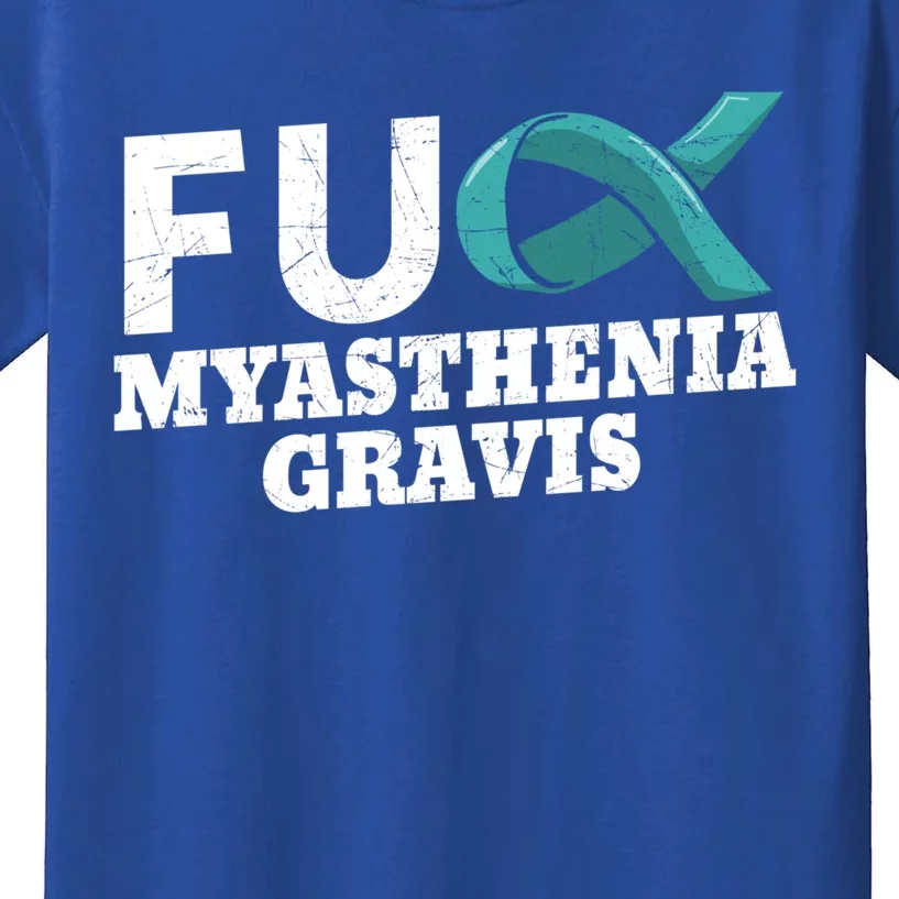 Myasthenia Gravis Teal Awareness Ribbon Autoimmune Disorder Cute Gift Kids T-Shirt