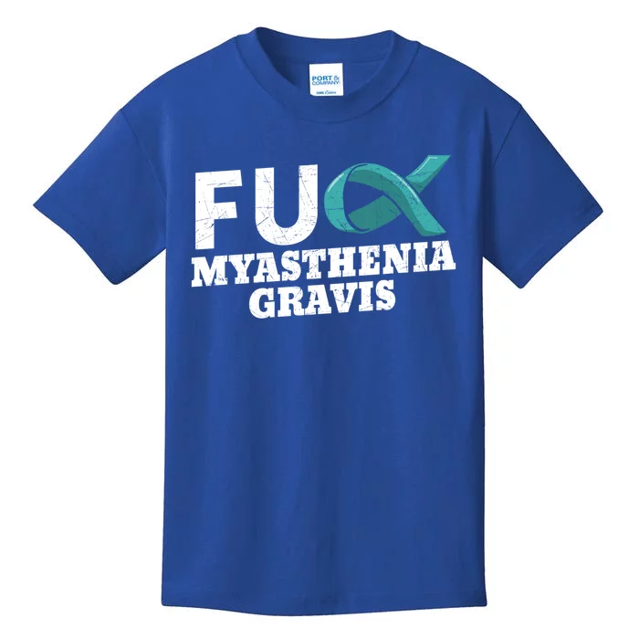 Myasthenia Gravis Teal Awareness Ribbon Autoimmune Disorder Cute Gift Kids T-Shirt