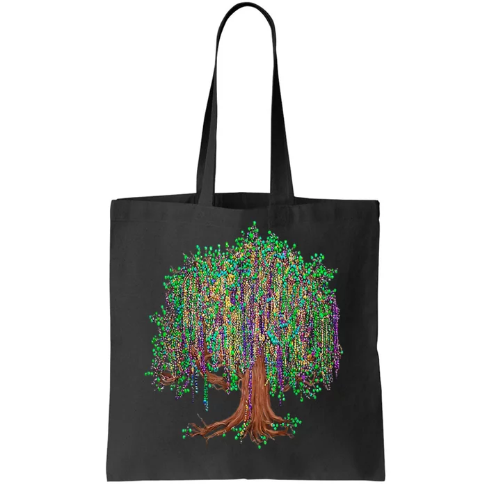 Mardi Gras Tree Beads New Orleans 2024 Watercolor Festival Tote Bag