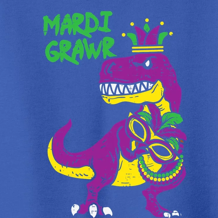 Mardi Grawr T Rex Dino Mardi Gras Gift Toddler T-Shirt