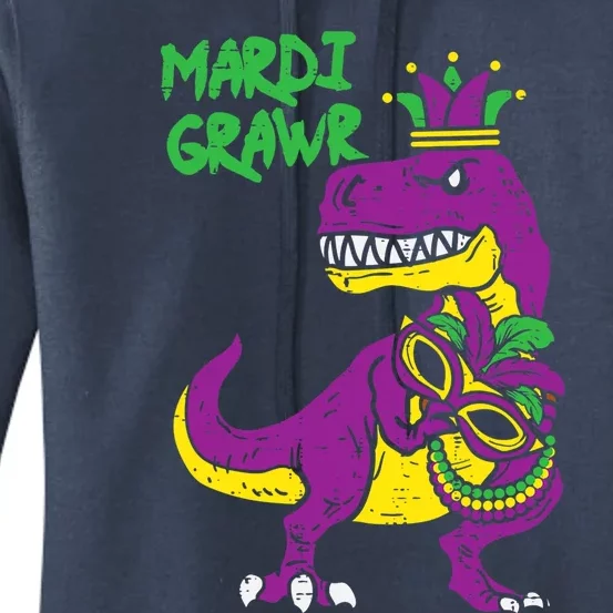 Mardi Grawr T Rex Dino Mardi Gras Gift Women's Pullover Hoodie