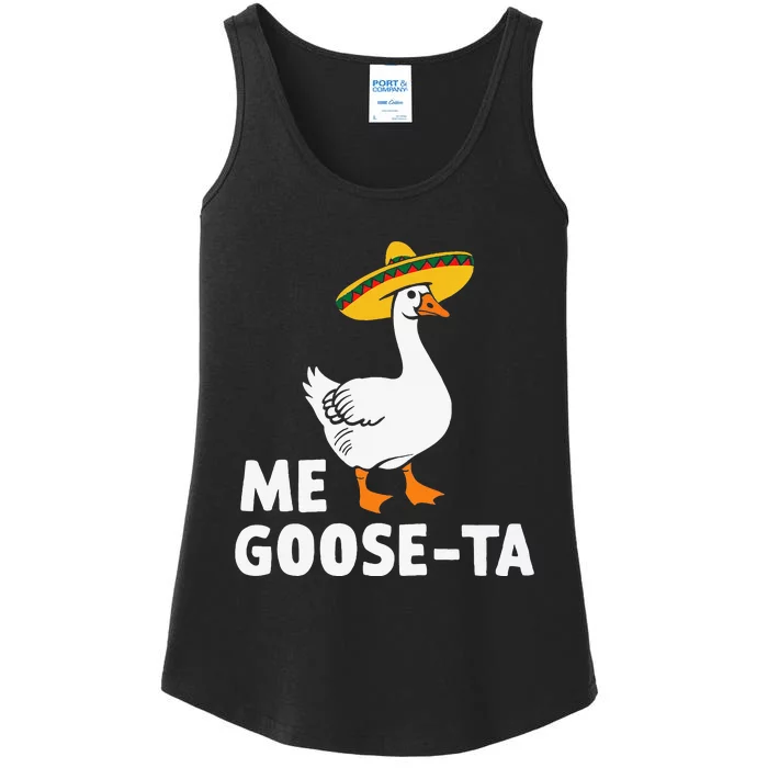 Me Goose Ta Goose Fiesta Humor Pun Mexican Party Ladies Essential Tank