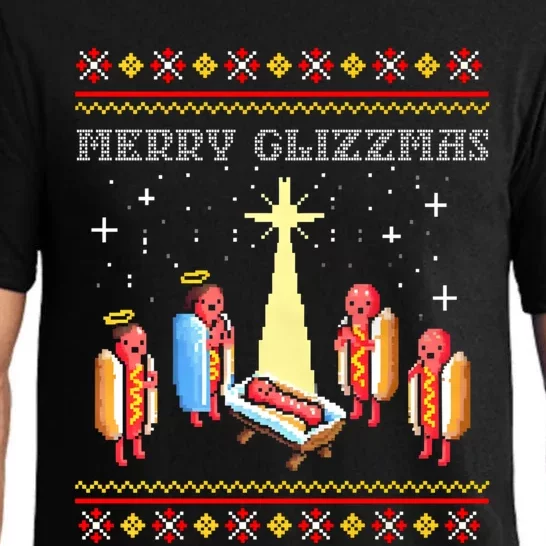 Merry Glizzmas Tacky Funny Merry Christmas Hot Dogs Pajama Set