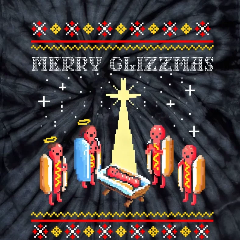 Merry Glizzmas Tacky Funny Merry Christmas Hot Dogs Tie-Dye T-Shirt