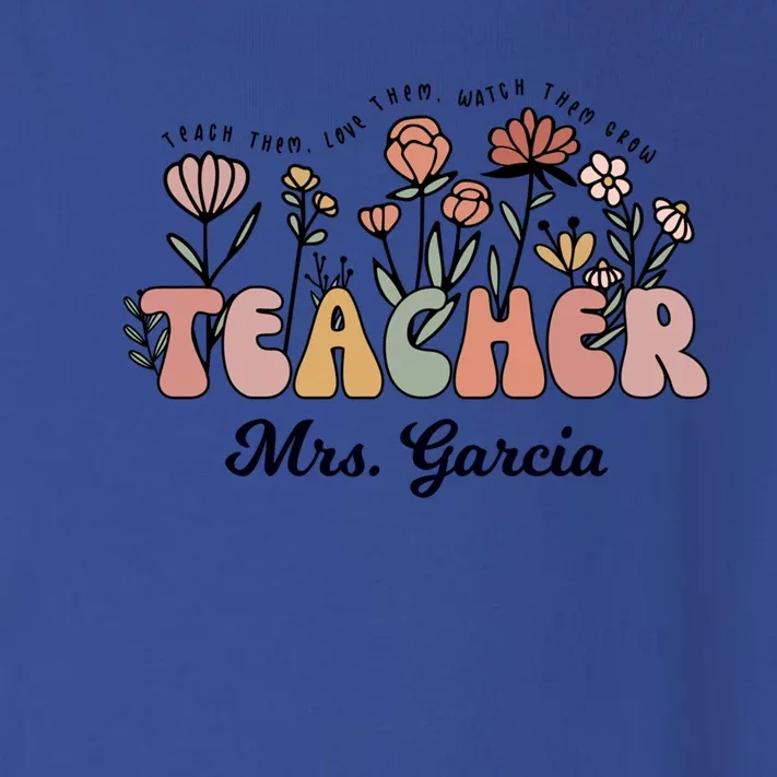 Mrs Garcia Teacher Wildflower Back To School Gift Toddler Long Sleeve Shirt