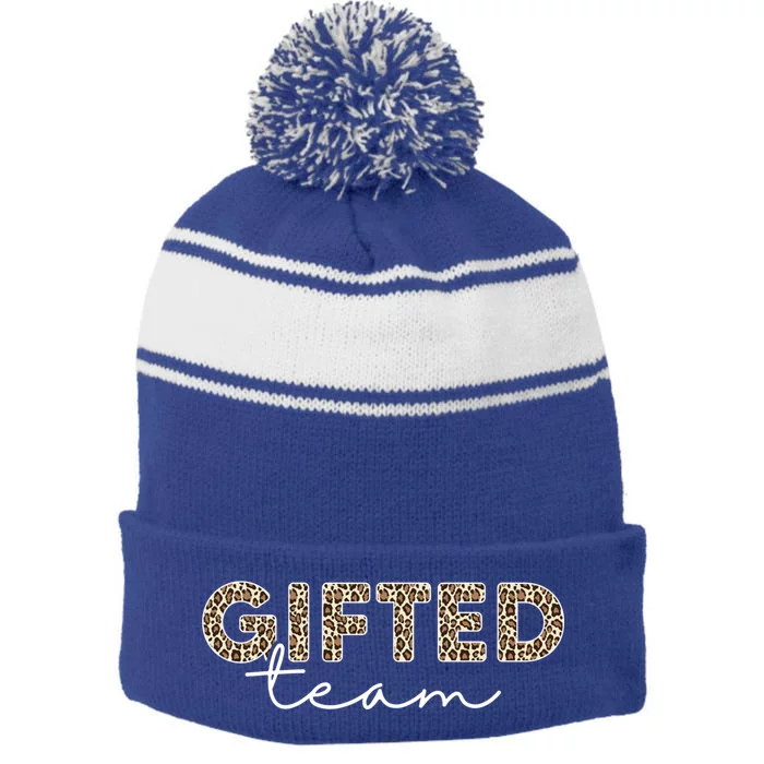 Matching Gifted Team Teacher Education Team School Squad Gift Stripe Pom Pom Beanie