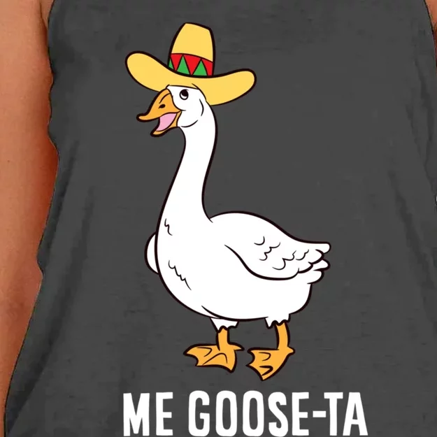 Me Goose Ta Mexican Funny Spanish Goose Pun Women's Knotted Racerback Tank