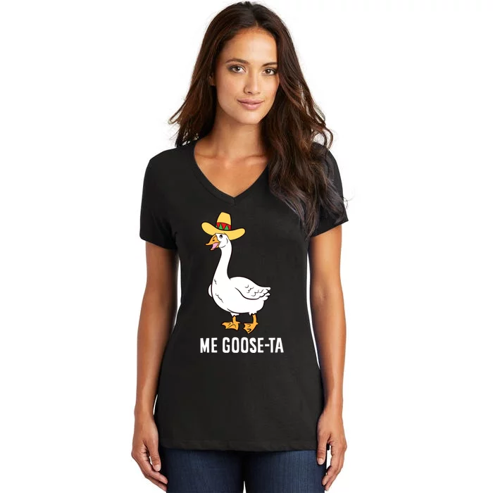 Me Goose Ta Mexican Funny Spanish Goose Pun Women's V-Neck T-Shirt