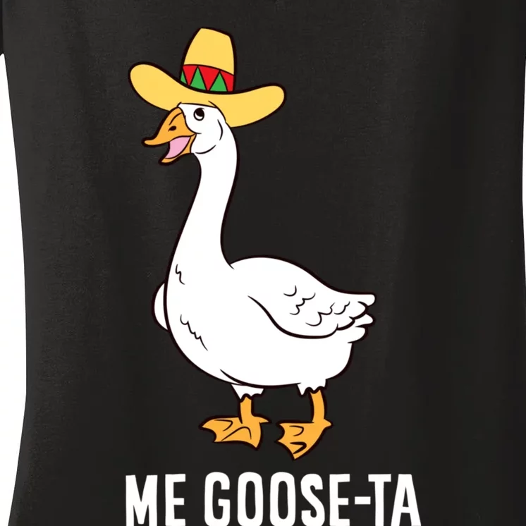 Me Goose Ta Mexican Funny Spanish Goose Pun Women's V-Neck T-Shirt