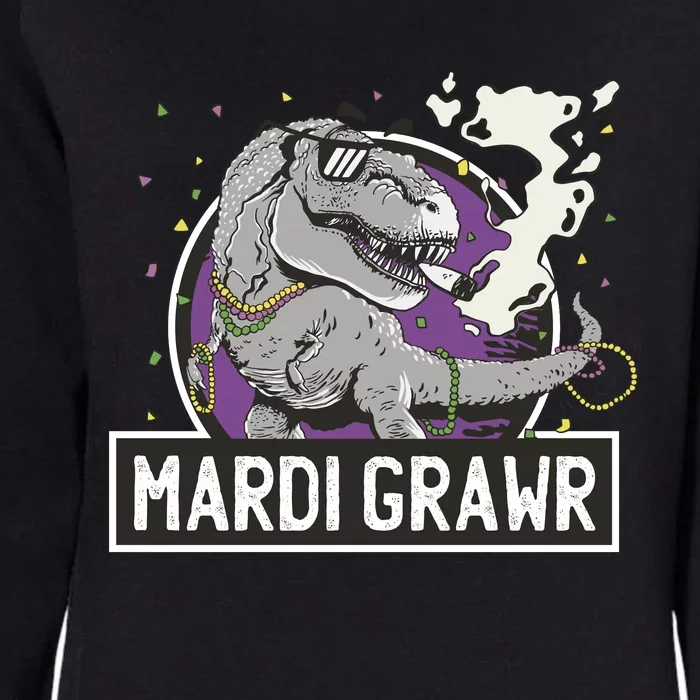 Mardi Grawr T Rex Womens California Wash Sweatshirt