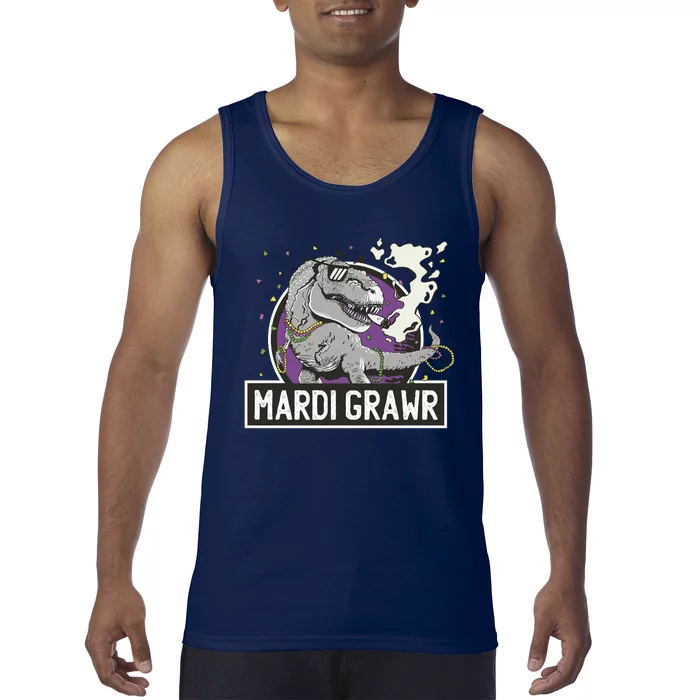 Mardi Grawr T Rex Tank Top