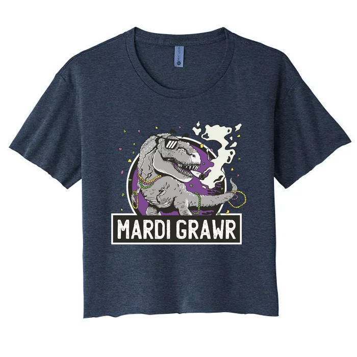 Mardi Grawr T Rex Women's Crop Top Tee