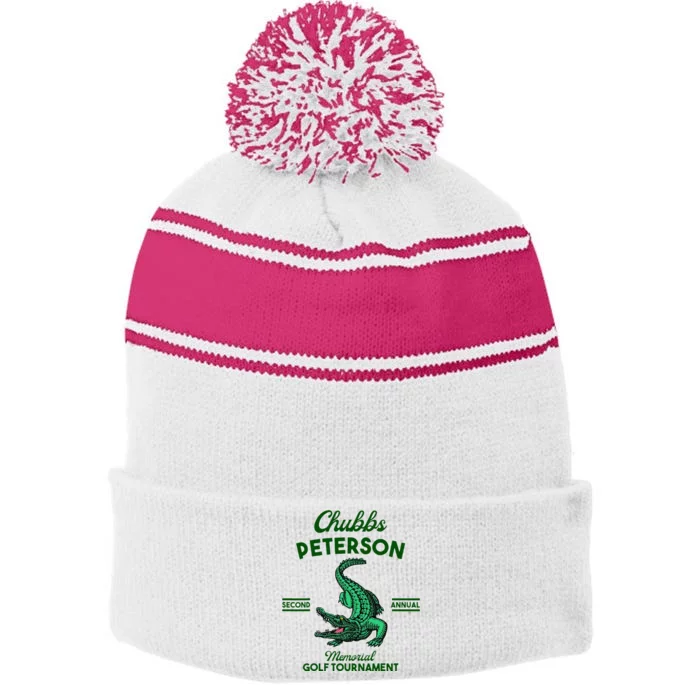 Memorial Golf Tournament Funny Golf Stripe Pom Pom Beanie