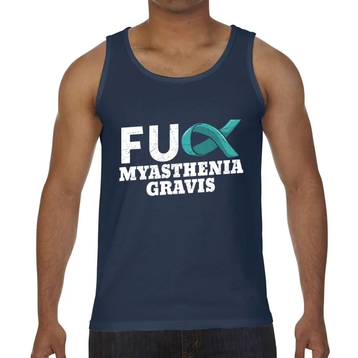 Myasthenia Gravis Teal Awareness Ribbon Autoimmune Disorder Meaningful Gift Comfort Colors® Tank Top