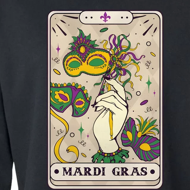 Mardi Gras Tarot Card Lover Cropped Pullover Crew