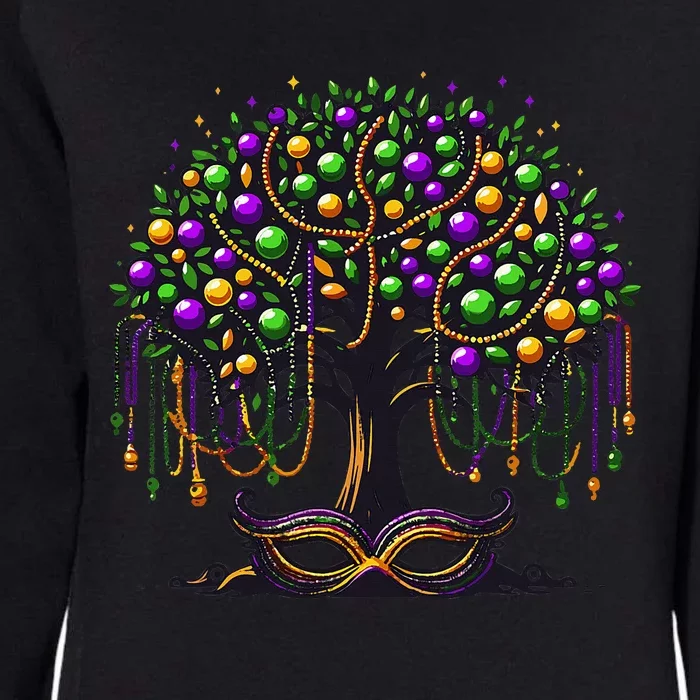 Mardi Gras Tree Beads New Orleans 2024 Festival Bead Womens California Wash Sweatshirt