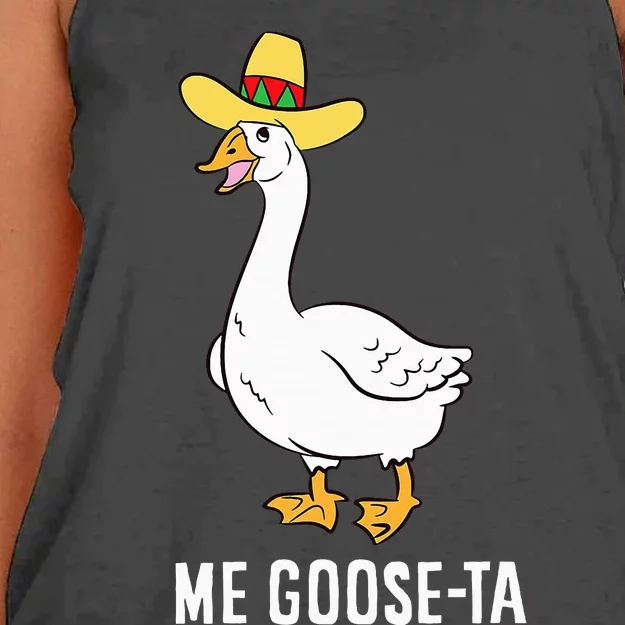 Me Goose Ta Mexican Funny Spanish Goose Pun Women's Knotted Racerback Tank