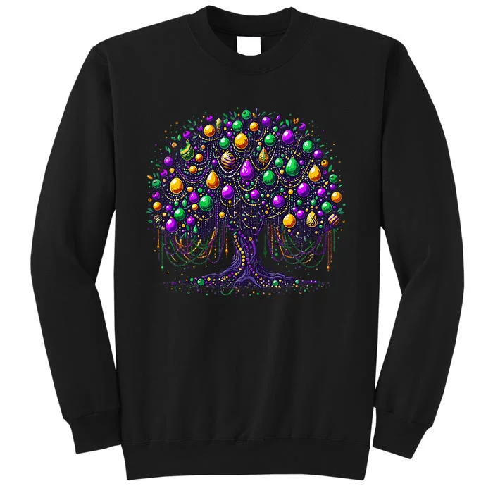 Mardi Gras Tree Beads New Orleans 2024 Festival Bead Tree Sweatshirt