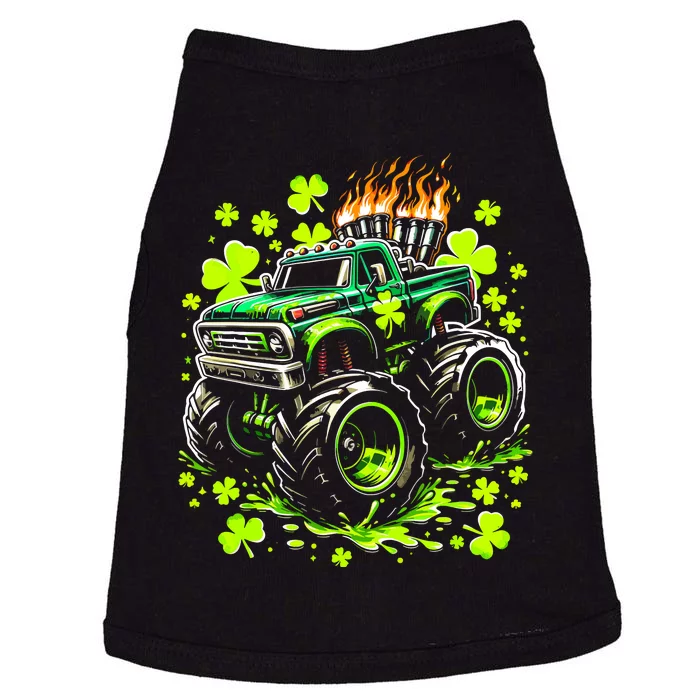 Monster Green Truck Shamrock St Paddys Day Doggie Tank