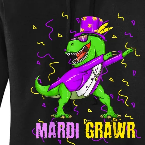 Mardi Grawr Trex Dino Mardi Gras Gift Women's Pullover Hoodie