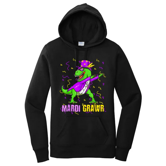 Mardi Grawr Trex Dino Mardi Gras Gift Women's Pullover Hoodie