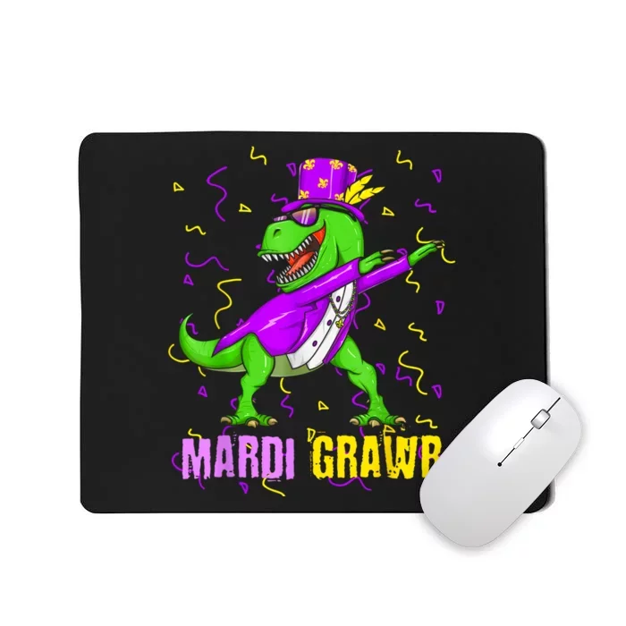 Mardi Grawr Trex Dino Mardi Gras Gift Mousepad