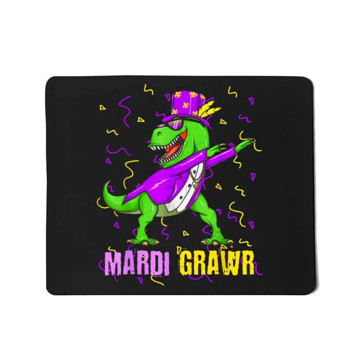 Mardi Grawr Trex Dino Mardi Gras Gift Mousepad