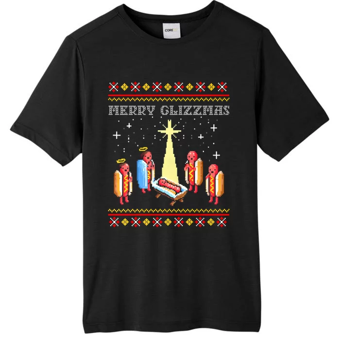 Merry Glizzmas Tacky Funny Merry Christmas Hot Dogs ChromaSoft Performance T-Shirt