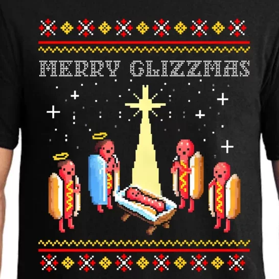 Merry Glizzmas Tacky Funny Merry Christmas Hot Dogs Pajama Set