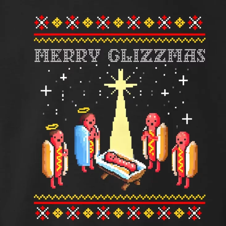 Merry Glizzmas Tacky Funny Merry Christmas Hot Dogs Toddler Hoodie