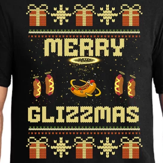 Merry Glizzmas Tacky Funny Merry Christmas Hot Dogs Pajama Set