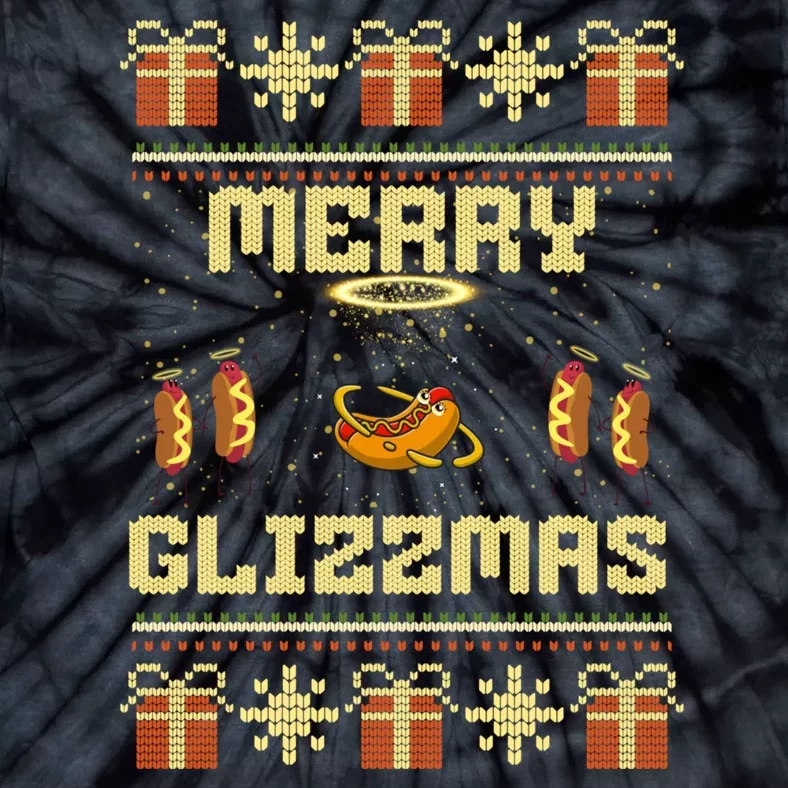 Merry Glizzmas Tacky Funny Merry Christmas Hot Dogs Tie-Dye T-Shirt