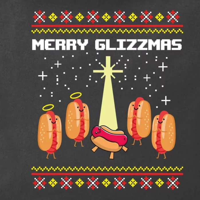 Merry Glizzmas Tacky Funny Merry Christmas Hot Dogs Zip Tote Bag